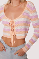 Lost and Wander Clothing Mila Cardigan Style WJSC07077 in Orange Pink Multi; 