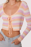 Lost and Wander Clothing Mila Cardigan Style WJSC07077 in Orange Pink Multi; 