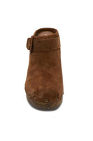 Matisse Footwear Stevie Clog in Fawn or Black;Wooden Sole Heeled Clog;Suede Heeled Clog;Suede Heeled Clog Mule;Matisse Heeled Suede Clog;Women's Clog