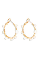Mignonne Gavigan Mini Isla Hoop Earring Style E327-105 in White with Gold;Gold Hoop Earrings with White Pearls;Bridal Hoop Earrings;Mignonne Gavigan Hoop Earrings; 