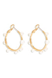 Mignonne Gavigan Mini Isla Hoop Earring Style E327-105 in White with Gold;Gold Hoop Earrings with White Pearls;Bridal Hoop Earrings;Mignonne Gavigan Hoop Earrings; 