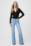 Paige Denim Genevieve 32in Style 7996F72-4003 in Sky Touch Distressed;High Rise Flare Denim Jeans;Paige Genevieve Flare; 