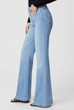 Paige Denim Genevieve 32in Style 7996F72-4003 in Sky Touch Distressed;High Rise Flare Denim Jeans;Paige Genevieve Flare; 