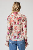 Paige Denim Marsha Shirt STyle 7936K99-5770 in Antique White Multi;Paige Floral Blouse;Women's Spring Floral Silk Blouse; 
