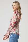 Paige Denim Marsha Shirt STyle 7936K99-5770 in Antique White Multi;Paige Floral Blouse;Women's Spring Floral Silk Blouse; 