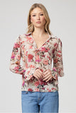 Paige Denim Marsha Shirt STyle 7936K99-5770 in Antique White Multi;Paige Floral Blouse;Women's Spring Floral Silk Blouse; 