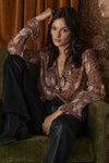 Paige MORRIS And CO x PAIGE  Arianne Blouse style 7252k38-8071  Pink and Mauve Multi Silk;women's silk blouse