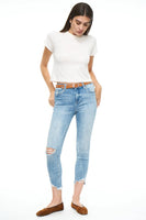 Pistola Denim Audrey Crop Mid Rise Skinny Crop Style P00016038SR Sirad in Sierra Distressed;women's mid rise skinny jeans