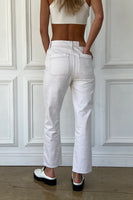 Pistola Denim Cassie Super High Rise Straight Crop Style P6327HFI-ADB in Adobe;Women's high Rise White Denim;Pistol White Denim;Women's Spring SUmmer White Denim;Hudson Valley Women's Clothing and Accessories;Orange County Women's clothing store;Bergen County Women's Clothing