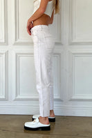 Pistola Denim Cassie Super High Rise Straight Crop Style P6327HFI-ADB in Adobe;Women's high Rise White Denim;Pistol White Denim;Women's Spring SUmmer White Denim;Hudson Valley Women's Clothing and Accessories;Orange County Women's clothing store;Bergen County Women's Clothing