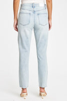 Pistola Denim Keaton High Rise Slim Straight Style Number P6430REP-MKD in Morning Sky Distressed;Women's Light Wash Denim JEans