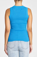 Pistola Denim Nella Tank Style P2040WRB-MLB in Malibu Blue;Cropped front cutout tank;Pistola Cutout tank