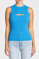 Pistola Denim Nella Tank Style P2040WRB-MLB in Malibu Blue;Cropped front cutout tank;Pistola Cutout tank