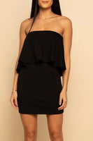 Shore Brand Ponte Layered Mini Dress Style Number SW1936D in Black;Little Black Dress