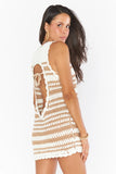 Show Me Your Mumu Sweeny Dress Style MS3-5214 TS10 in Tanlines Stripe Crochet Knit;Crochet cover-up;show me your mumu crochet cover-up;crochet mini dress;show me your mumu crochet dress