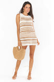 Show Me Your Mumu Sweeny Dress Style MS3-5214 TS10 in Tanlines Stripe Crochet Knit;Crochet cover-up;show me your mumu crochet cover-up;crochet mini dress;show me your mumu crochet dress