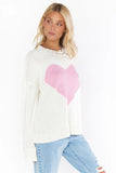 Show Me Your Mumu Sweetheart Sweater Style MS3-4047 PH04 in Pink Heart Knit;Heart Sweater;Valentine's Sweater;Pink Heart Sweater;Show ME Your Mumu Heart Sweater