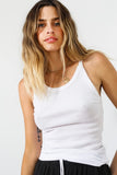 The Perfect White Tee Annie Tank Style T101-Annie in White and Sugar;women's recycled cotton tank top