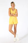 The Perfect White Tee Aruba Fleece Short Style B37-Aruba;Women's Fleece Short;Perfect Whit Tee Fleece Shorts;Yellow Women's Fleece Short