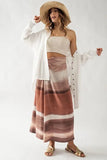 Urban Daizy Clothing Sydney Ombre Print Twisted Maxi Skirt Style UDTF3102S in Multi Color; 