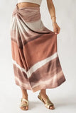 Urban Daizy Clothing Sydney Ombre Print Twisted Maxi Skirt Style UDTF3102S in Multi Color; 