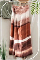 Urban Daizy Clothing Sydney Ombre Print Twisted Maxi Skirt Style UDTF3102S in Multi Color; 