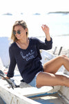 Wooden Ships Boat Babe V Cotton Style K50CPE3W604 in Darkest Indigo Beach Sky;Boat Babe Sweater;Wooden Ships Sweaters