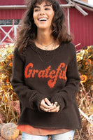 Wooden Ships Grateful Crew Sweater Style K49Y2W529 In Dark Leather and Red Maple;Women's Fall Sweater;Brown Crew Neck Sweater