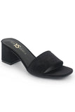 Danielle Heeled Slide in Black Velvet