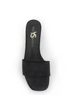 Danielle Heeled Slide in Black Velvet