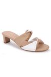 Yosi Samra Rowan Heeled Slide Style RWN-NDWHT in Nude White;Two Tone Heeled Slide;Heeled Slide Sandal; 