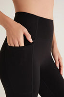 Z Supply Clothing Activewear All Day 7_8 Pocket Legging Style ZVP223004 Blk in Black;Women's Active legging;Performance Fabric Active Legging