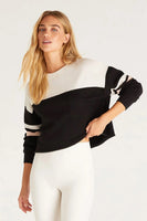 Z Supply Clothing City Color Block Sweatshirt Style ZVT231120 Blk in Black