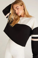 Z Supply Clothing City Color Block Sweatshirt Style ZVT231120 Blk in Black