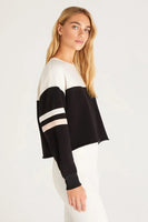 Z Supply Clothing City Color Block Sweatshirt Style ZVT231120 Blk in Black