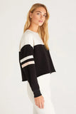 Z Supply Clothing City Color Block Sweatshirt Style ZVT231120 Blk in Black