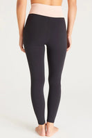 Z Supply Clothing Contrast Crossover 7_8 Legging Style ZVP231123 Blk in Black;Activewear Legging