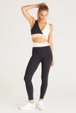 Z Supply Clothing Contrast Crossover 7_8 Legging Style ZVP231123 Blk in Black;Activewear Legging