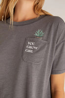 Z Supply Clothing Vintage Grow Tee Style ZLT223955 CHH in Charcoal Heather