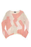 wooden Ships Knits Camo Crew Cotton Style Number K48C2W624 in Splash Coral;women's spring/summer knit sweater;Wooden Ships Sweater;Women's Beach Sweater