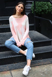 wooden Ships Knits Camo Crew Cotton Style Number K48C2W624 in Splash Coral;women's spring/summer knit sweater;Wooden Ships Sweater;Women's Beach Sweater